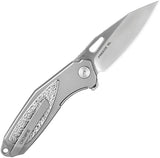 Oknife Freeze 5L Linerlock Titanium - Bohler M390 Drop Point Blade And Waterproof Storage Case by Oknife
