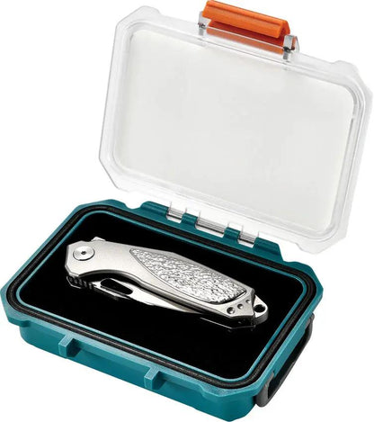Oknife Freeze 5L Linerlock Titanium - Bohler M390 Drop Point Blade And Waterproof Storage Case by Oknife