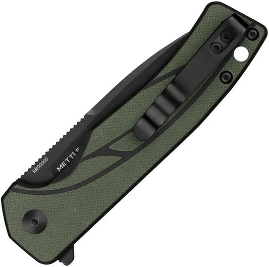 OKnife Mettle Button Lock OD MettleODG - Durable 154CM Stainless Blade With Olive Drab G10 Handle by OKnife