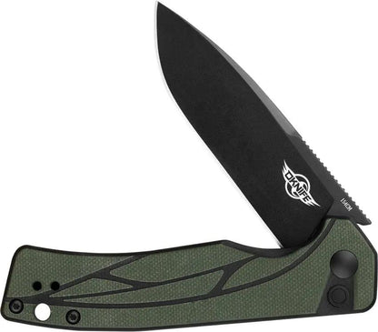 OKnife Mettle Button Lock OD MettleODG - Durable 154CM Stainless Blade With Olive Drab G10 Handle by OKnife
