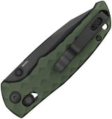 Oknife Rubato 3 Rail Lock Knife - Black PVD 154CM Drop Point Blade With OD Green Aluminum Handle by Oknife