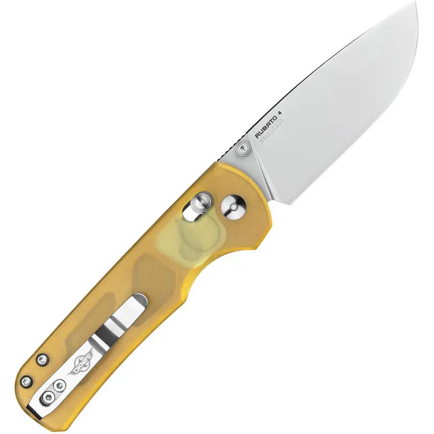 Oknife Rubato 4 Rail Lock - PEI Handle, 3 Inch Satin S35VN Blade, 4 Inch Closed, Thumb Stud, Pocket Clip by Oknife