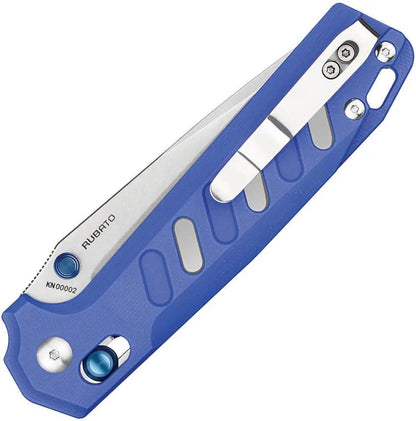 Oknife Rubato Rail Lock Knife - Satin 154CM Blade With Blue G10 Handle And Pocket Clip by Oknife