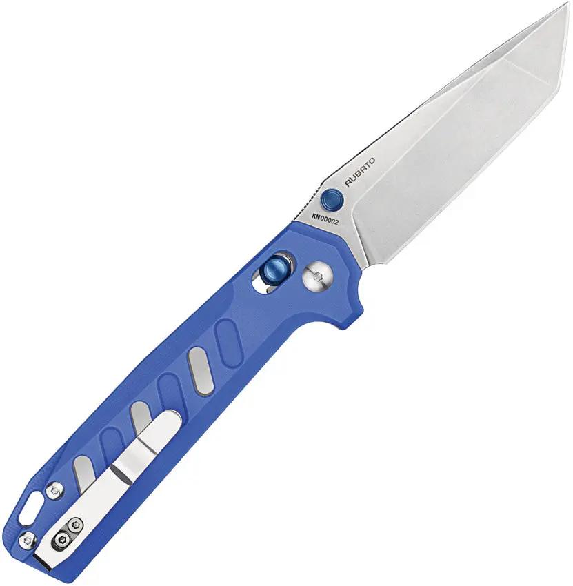 Oknife Rubato Rail Lock Knife - Satin 154CM Blade With Blue G10 Handle And Pocket Clip by Oknife