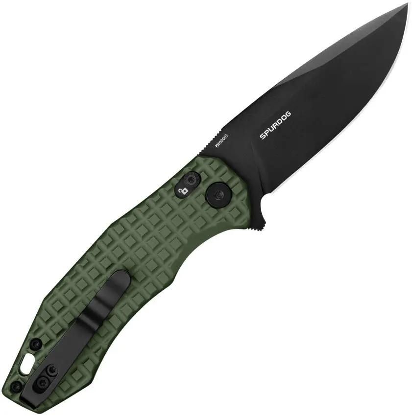 Oknife Spurdog Linerlock OD Green Aluminum Handle D2 Tool Steel Blade - Durable EDC Knife With Pocket Clip by Oknife