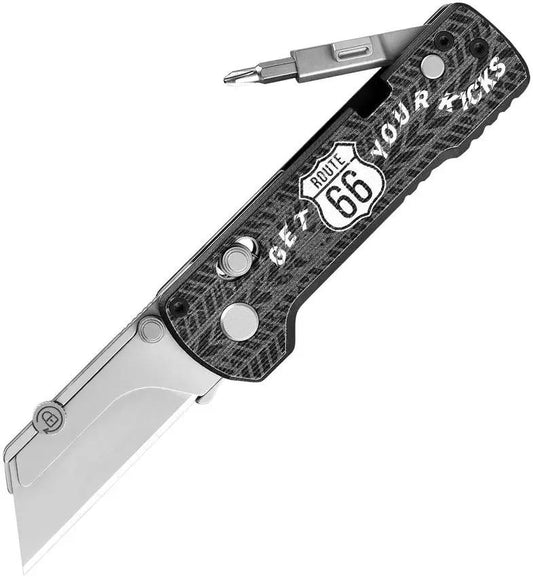 Oknife Otacle U1 Pro Rail Lock Ride 66 Edition - Quick Blade Change, Foldable Screwdriver, Route 66 Artwork by Oknife