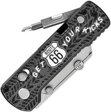 Oknife Otacle U1 Pro Rail Lock Ride 66 Edition - Quick Blade Change, Foldable Screwdriver, Route 66 Artwork by Oknife