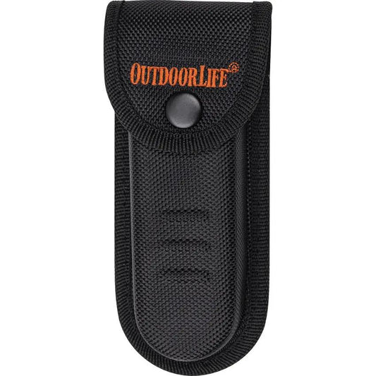 Outdoor Life Lockback Folding Knife - 7Cr17MoV Stainless Blade, Orange Nylon Handle, Clip and Sheath by Outdoor Life