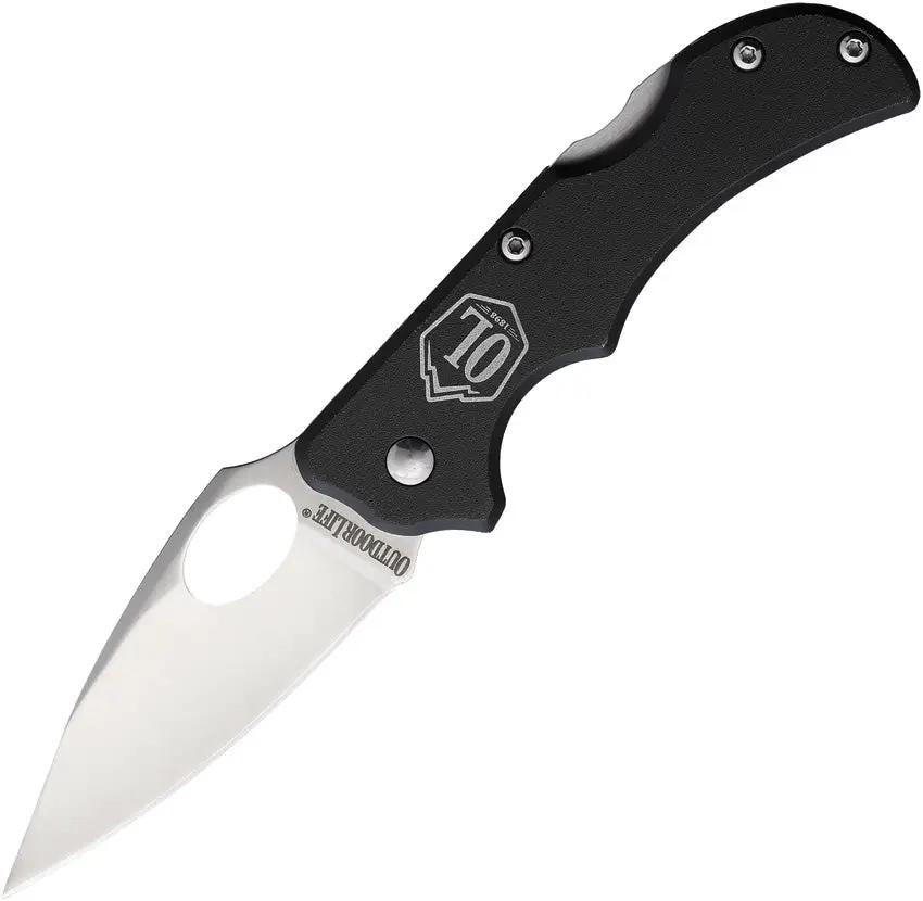 Outdoor Life Summit Lockback - Satin Stainless Blade, Black Anodized Aluminum Handle, Thumb Pull by Outdoor Life