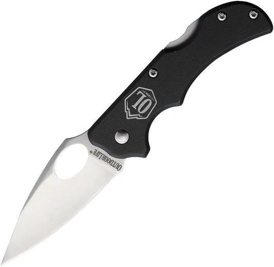 Outdoor Life Summit Lockback - Satin Stainless Blade, Black Anodized Aluminum Handle, Thumb Pull by Outdoor Life