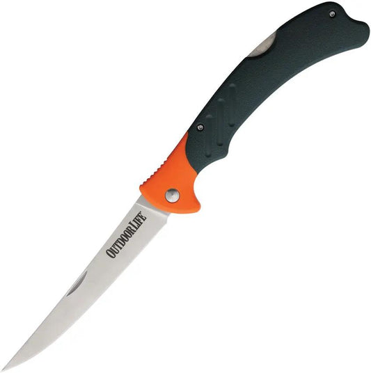 Outdoor Life Fillet Lockback LM007 - 5 Inch Satin Blade With 5Cr13MoV Stainless Steel Fillet Knife by Outdoor Life