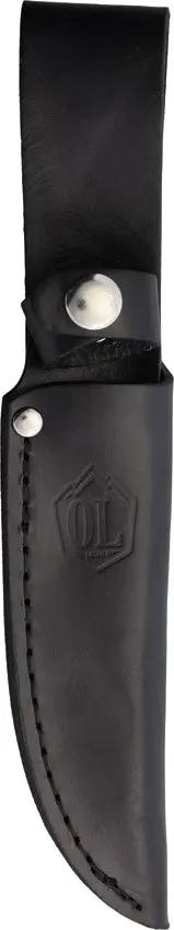 Outdoor Life Hunter Knife - Stacked Leather Handle And Satin Clip Point Blade With Leather Sheath by Outdoor Life