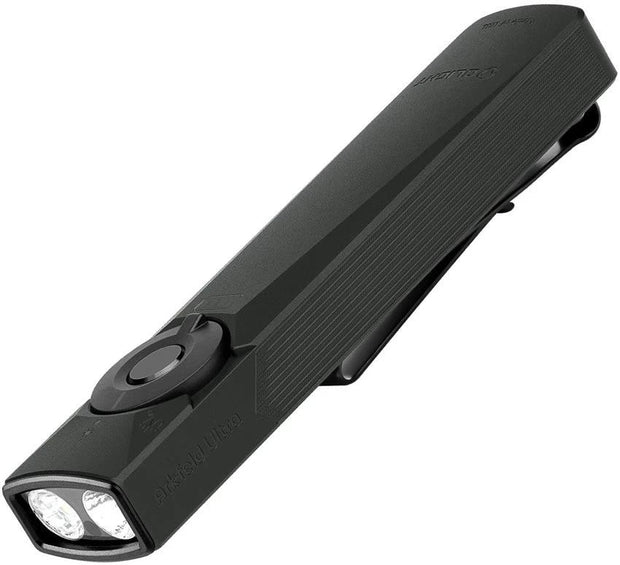 Olight Arkfeld Ultra 3R Rechargeable Tactical Flashlight Stealth Grey with Green Laser UV Light Strobe For EDC Pros by Olight
