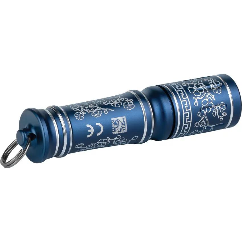 Olight I3E Flashlight Blue Porcelain Keychain EDC - 90 Lumens Aluminum Pocket Light by Olight