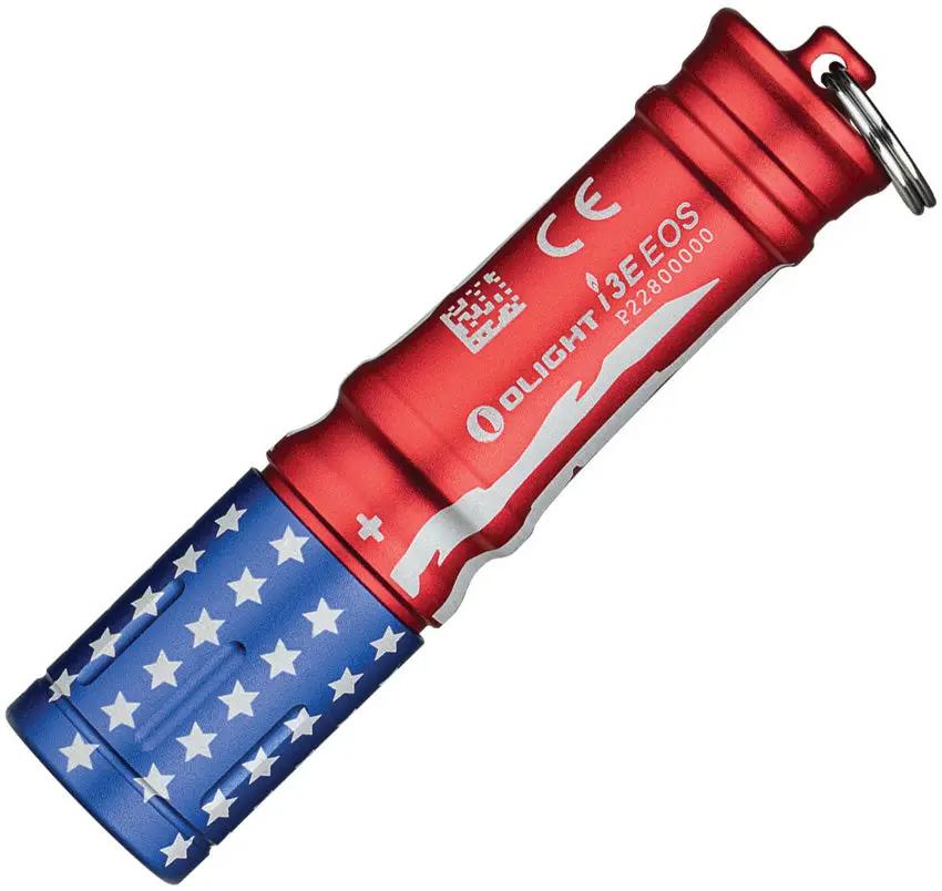 Olight I3E Stars And Stripes Keychain Flashlight - 90 Lumen EDC Light With Water Resistance by Olight