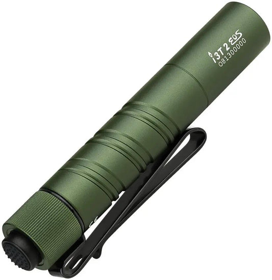 Olight I3T 2 EOS Flashlight OD Green - Water Resistant Durable Aluminum Pocket Light With AAA Battery Included by Olight