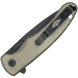 Olight Mettle 2 Button Lock OD Micarta EDC Knife - Compact Drop Point Blade 154CM Steel by Olight