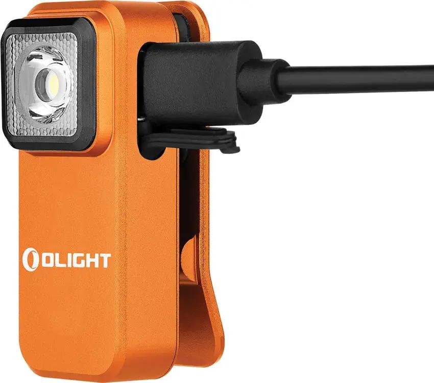 Olight Oclip Clip Light Orange - Rechargeable EDC LED With 70m Beam And Side Switch by Olight