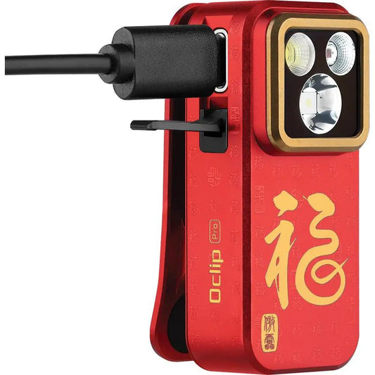 Olight Oclip Pro Clip Light USB-C Rechargeable - White And Red LEDs With SOS 120m Beam For EDC Enthusiasts by Olight