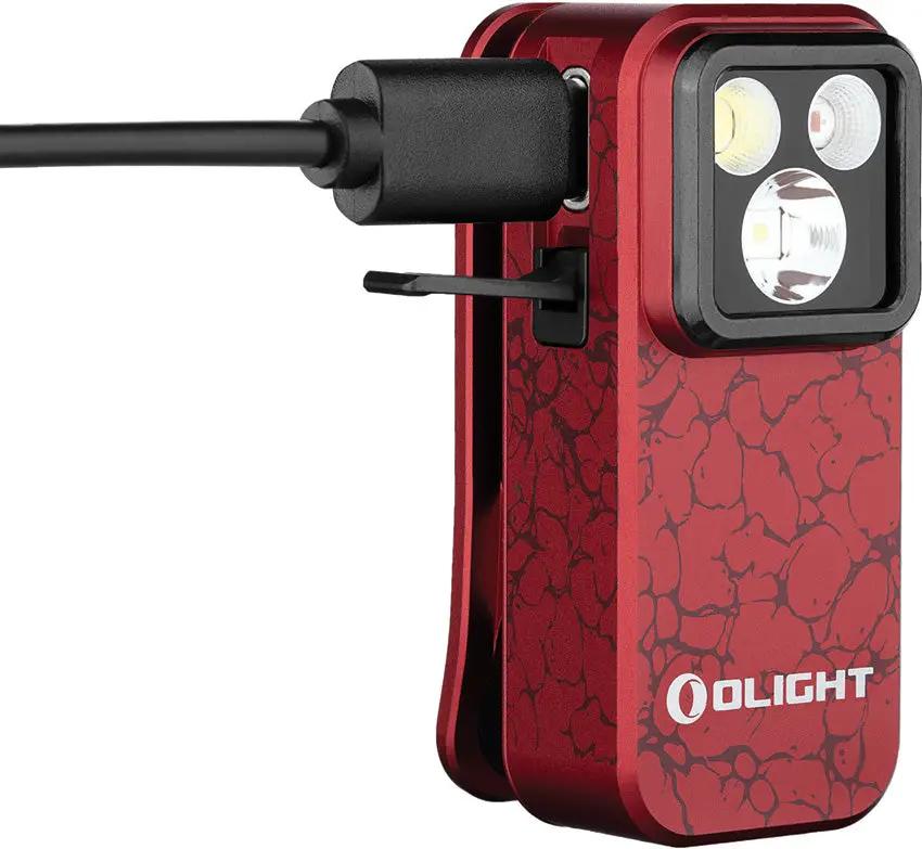 Olight Oclip Pro - Rechargeable Clip Light Dual LED USB C Power For EDC And Outdoor Use Molten Lava Aluminum Finish by Olight