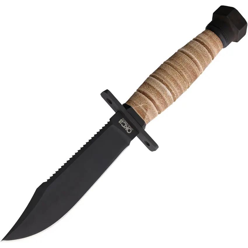 Ontario Air Force One Survival Knife 9.75 Inch Bowie Blade - Durable Leather Handle For Outdoor Survivalists by Ontario