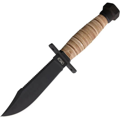 Ontario Air Force One Survival Knife 9.75 Inch Bowie Blade - Durable Leather Handle For Outdoor Survivalists by Ontario