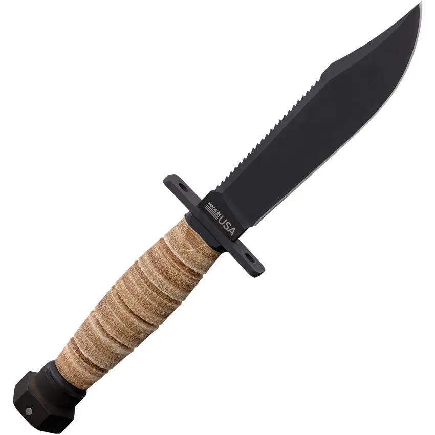 Ontario Air Force One Survival Knife 9.75 Inch Bowie Blade - Durable Leather Handle For Outdoor Survivalists by Ontario