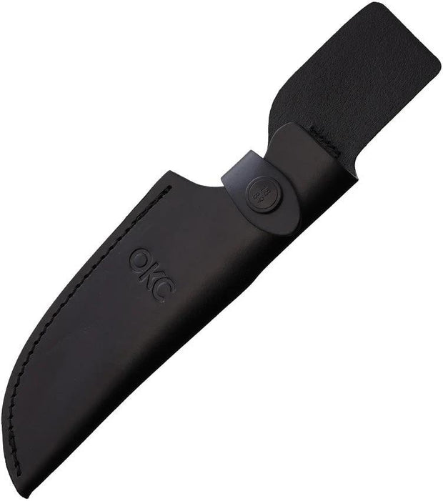Ontario Recurve Black Leather Sheath For Fixed Blade Knives With Secure Fit Outdoor Enthusiasts by Ontario