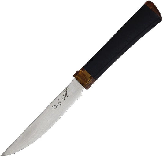 Ontario Agilite Steak Knife 2555 Serrated 14C28N Blade Amber Ultem Handle For Premium Gourmet Home Cooks by Ontario