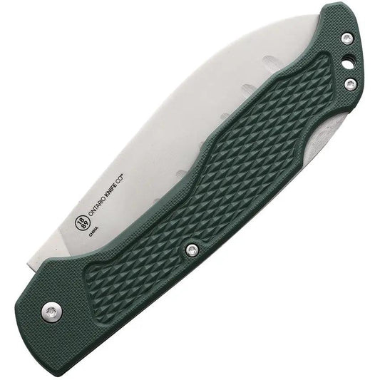 Ontario Camp Plus Santoku Lockback Knife - Compact Folding Knife With Satin Blade For Campers And Outdoor Cooks by Ontario