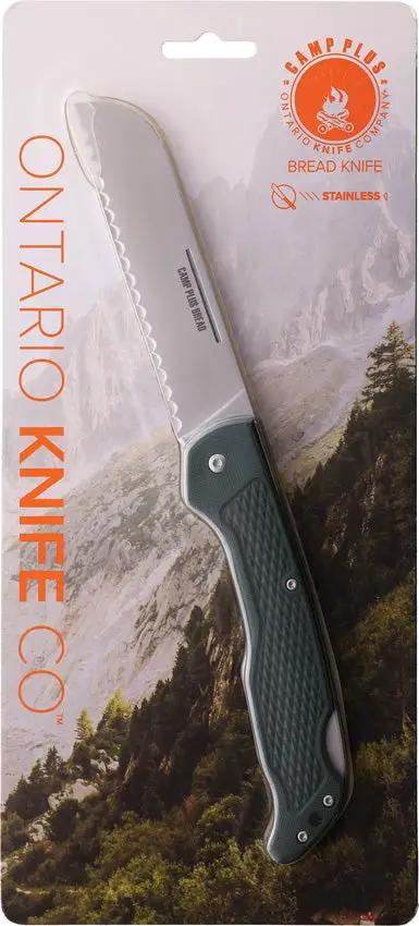 Ontario Camp Plus Bread Lockback 4310TC Knife - Serrated 4.25in Satin Blade For Outdoor Camp Tasks by Ontario