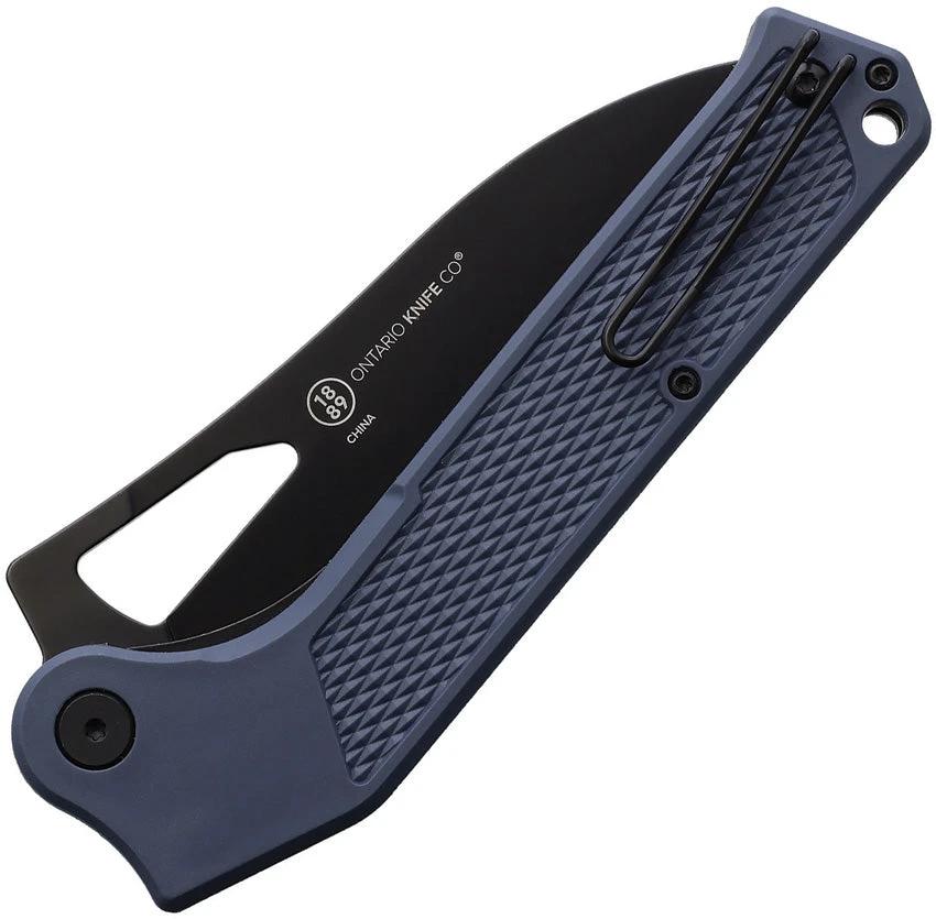 Ontario Camp Plus EDC Linerlock Knife Gray OD With 4.5in Cleaver Blade For Outdoor Enthusiasts by Ontario