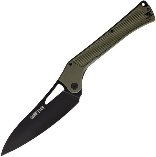 Ontario Camp Plus EDC Linerlock Grn CP LARGE KNIFE OD GREEN TC by Ontario