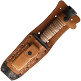 Ontario Air Force Survival ON6150 Knife Rugged Sawback 5 Inch Blade Leather Grip For Outdoor Enthusiasts by Ontario