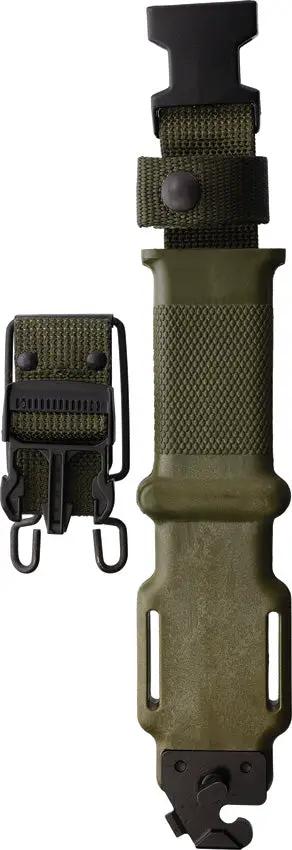 Ontario M-9 Combat Knife No Saw 7 Inch Black Zinc Phosphate Blade OD Green GFN Handle - Fixed Blade For Tough Outdoors by Ontario