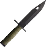 Ontario M-9 Combat Knife No Saw 7 Inch Black Zinc Phosphate Blade OD Green GFN Handle - Fixed Blade For Tough Outdoors by Ontario
