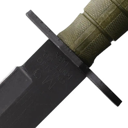 Ontario M-9 Combat Knife No Saw 7 Inch Black Zinc Phosphate Blade OD Green GFN Handle - Fixed Blade For Tough Outdoors by Ontario