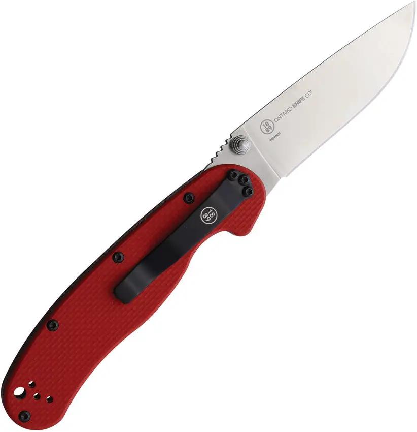 Ontario RAT II Linerlock Knife - Red G10 Handle And S35VN Blade For Everyday Carry by Ontario
