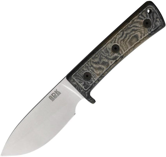 Ontario ADK Keene Valley Hunter Knife 9.5 Inch Satin 420HC Full Tang Micarta Rugged With Belt Sheath For Outdoors by Ontario
