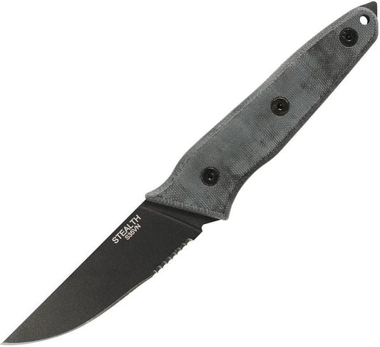 Ontario Stealth Fixed Blade 8198 Knife With S35VN Blade Full Tang Partially Serrated Outdoor Survival Knife by Ontario