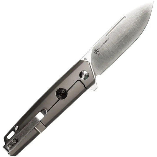 Ontario CF100 Linerlock 8600 Knife - 3.25 Inch 14C28N Spear Point Blade With Gray Carbon Fiber Inlay by Ontario
