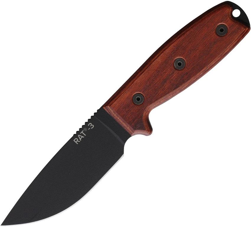 Ontario Rat 3 Fixed Blade Knife By Ontario Knife Co Durable Outdoor Enthusiasts Full Tang 4 Inch Black Blade by Ontario