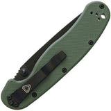 Ontario RAT II Linerlock Knife - Rugged OD Green EDC Folding Knife With 3 Inch D2 Drop Point Blade by Ontario
