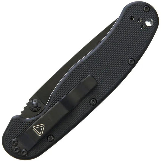 Ontario RAT II Linerlock Knife - 3 Inch D2 Tool Steel Drop Point Blade With Black Finish And Nylon Handle by Ontario