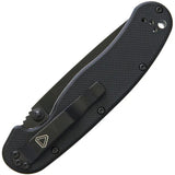 Ontario RAT II Linerlock Knife - 3 Inch D2 Tool Steel Drop Point Blade With Black Finish And Nylon Handle by Ontario