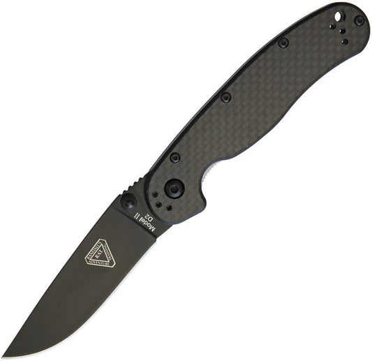 Ontario Rat II Linerlock Folding Knife D2 Tool Steel With Carbon Fiber Handle For EDC Enthusiasts by Ontario
