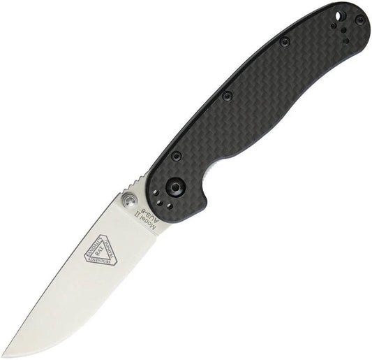 Ontario RAT II Linerlock Carbon Fiber Folding Knife With 3 Inch Satin AUS 8 Blade For EDC Enthusiasts by Ontario