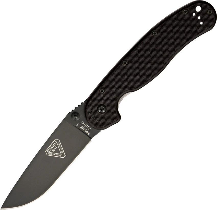 Ontario RAT I Folding Knife With AUS-8 Blade 3.5 Inch Black Finish EDC For Outdoor Enthusiasts by Ontario