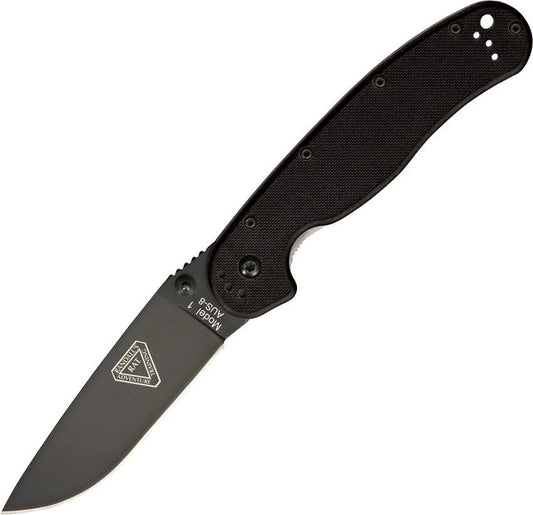 Ontario RAT I Folding Knife With AUS-8 Blade 3.5 Inch Black Finish EDC For Outdoor Enthusiasts by Ontario