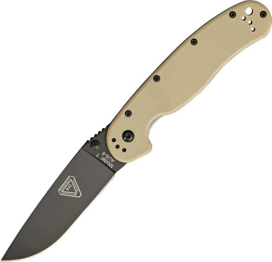 Ontario RAT I Knife Desert Tan Nylon Handle AUS 8 Steel Three Point Five Inch Blade BRK Exclusive For EDC Enthusiasts by Ontario